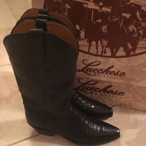 Lucchese brand new black cowboy boots